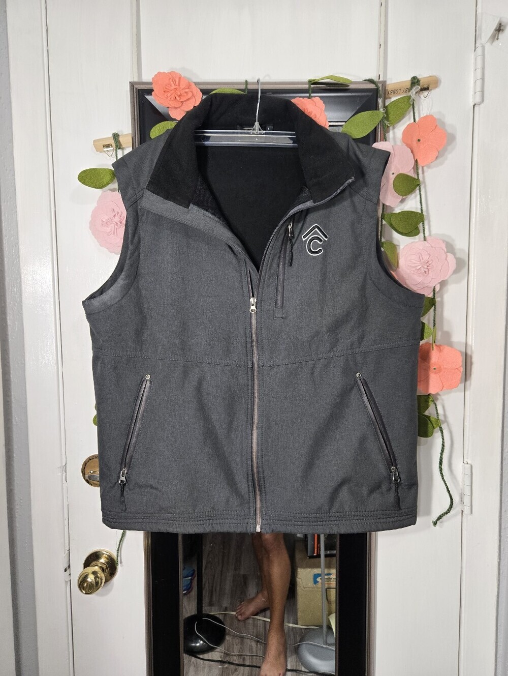 Rafter C Cowboy Collection Men's Zip Up Vest Sz Large Gray - Picture 4 of 9